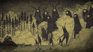 Creepy Deer Monsters Art Wallpaper
