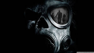 Creepy Gas Mask Reflection Wallpaper