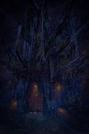 Creepy Gloomy Tree Door Wallpaper