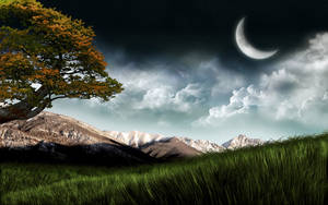 Crescent Moon 3d Nature Wallpaper