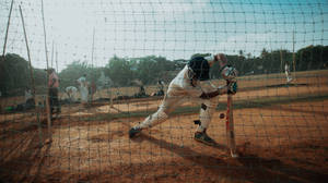 Cricket Player Leaning Shot Wallpaper