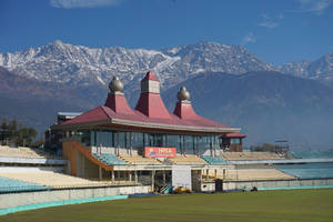 Cricket Stadium In Dharamdhala India Wallpaper