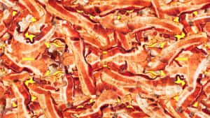 Crispy Bacon Texture Background Wallpaper