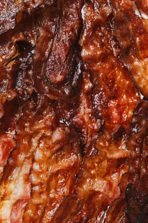 Crispy Cooked Bacon Closeup Wallpaper