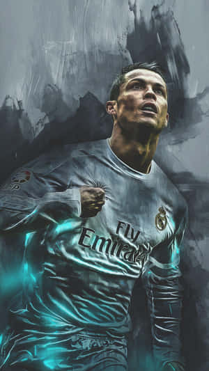 Cristiano Ronaldo Celebrates After Scoring During A Match Wallpaper