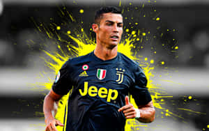 Cristiano Ronaldo In Action, Showing Off His Incredible Soccer Skills Wallpaper