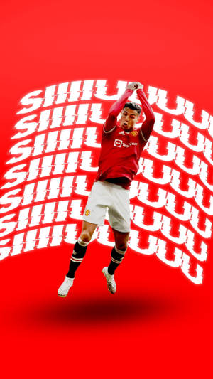 Cristiano Ronaldo Manchester United Red Poster Wallpaper