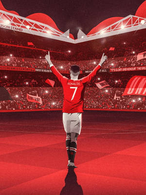 Cristiano Ronaldo Manchester United Red Stadium Wallpaper