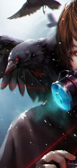Raven flying, anime style on Craiyon