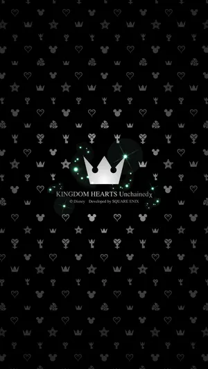 Crown Artwork With Kingdom Heart Logo Wallpaper