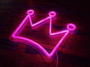 Crown Pink Neon Aesthetic Wallpaper