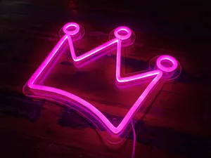 Crown Pink Neon Aesthetic Wallpaper