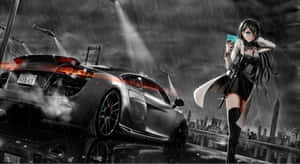 Cruise Through The Streets In Style With Anime Drift Wallpaper