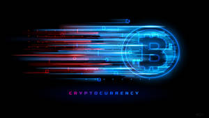 Crypto Bitcoin With Speed Motion Graphics Wallpaper