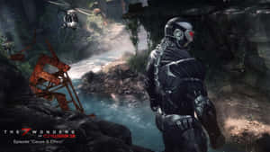 Crysis 4k Soldier By River Wallpaper