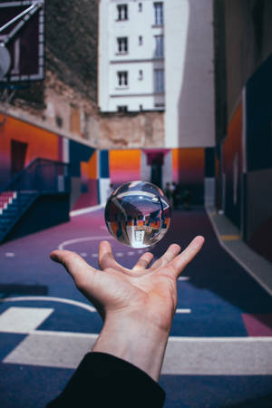 Crystal Ball Hand Levitating Wallpaper