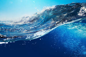 Crystal Clear Blue Wave Wallpaper