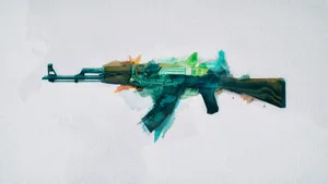 Cs Go Ak-47 In Fire Serpent Skin Wallpaper