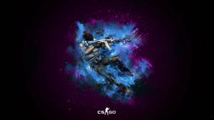 Cs Go Pink And Blue Smoke Explosion Wallpaper