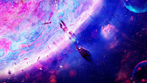 Cs Go Vibrant Purple Planet Wallpaper