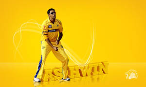 Csk 2021 Ashwin Wallpaper