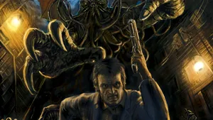 Cthulhu Grabs Man Art Wallpaper