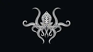 Cthulhu White Octopus Symbol Wallpaper