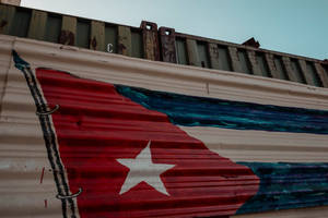 Cuban Flag Mural Painting Wallpaper