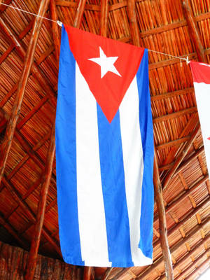 Cuban Flag Nipa Roof Wallpaper