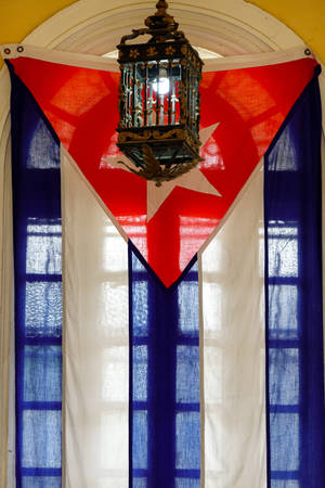 Cuban Flag On Window Wallpaper