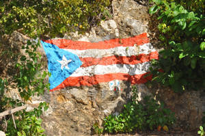 Cuban Flag Painted On Rock Wallpaper
