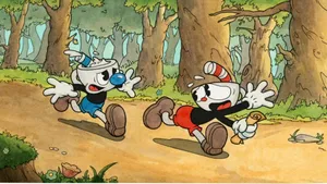 Cuphead And Mugman In The Forest Wallpaper