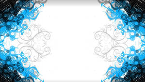 Curly Borders In Black Blue And White Wallpaper