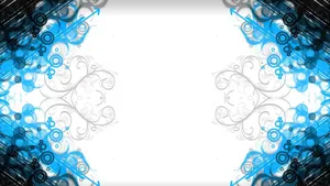 Curly Borders In Black Blue And White Wallpaper