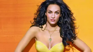 Curly Megan Fox Yellow Top Wallpaper