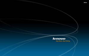 Curved White Lines Lenovo Official Blue Gradient Wallpaper