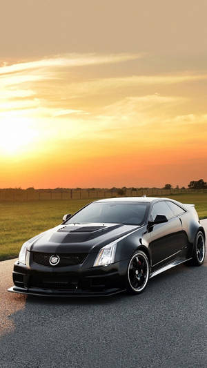 Customized Black Cadillac Coupe Wallpaper