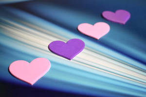 Cut-out Purple And Pink Heart Desktop Wallpaper Wallpaper