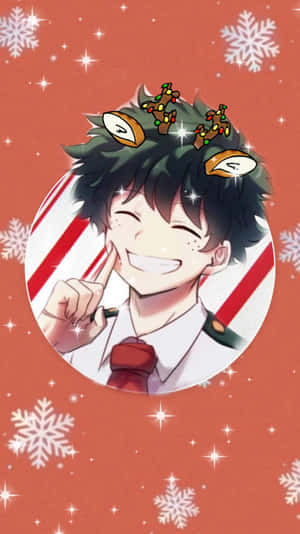 Cute Aesthetic Anime Deku Smiling Wallpaper
