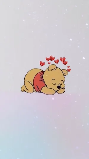 Cute Aesthetic Cartoon Sleeping Pooh Wallpaper