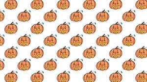 Cute Aesthetic Halloween Classic Pumpkins Wallpaper