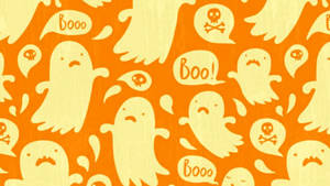 Cute Aesthetic Halloween Ghosts Wallpaper