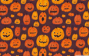 Cute Aesthetic Halloween Pumpkin Patterns Wallpaper