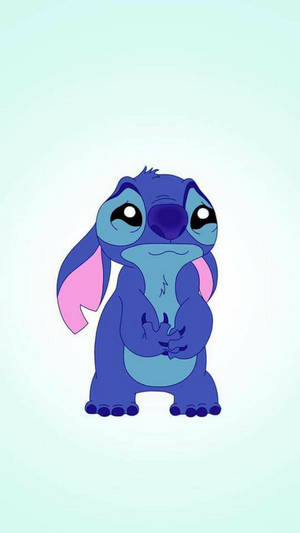 Cute Aesthetic Stitch Sad And Crying Wallpaper