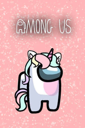 Cute Among Us White Unicorn Wallpaper