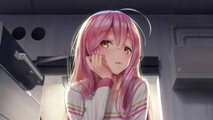 Cute And Cool Pink Anime Girl Wallpaper
