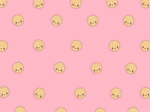 Cute And Pink Brown Cookies Wallpaper