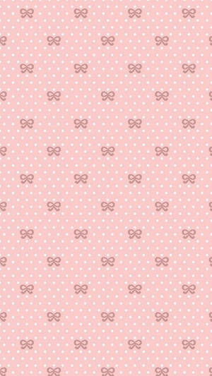 Cute And Pink Small Ribbon Patterns Backdrop Wallpaper