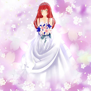Cute Anime Bride Red Hair Wallpaper