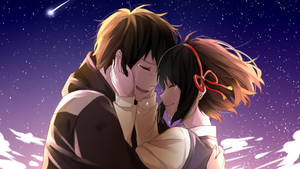 Cute Anime Couple Crying Wallpaper